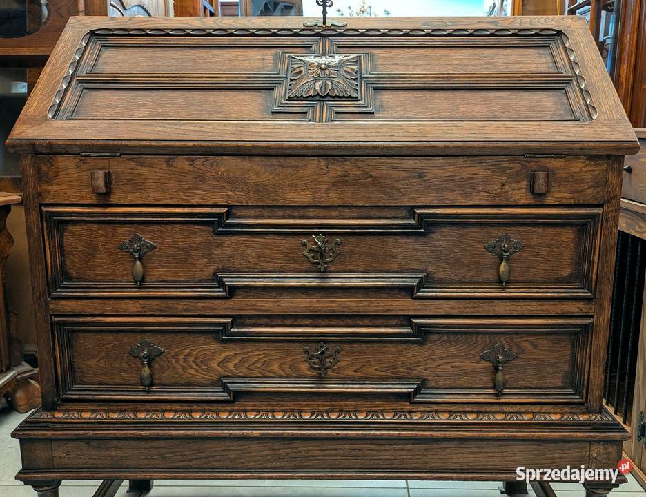 piękny dębowy sekretarzyksklep Dąbrowa Górnicza sprzedam
