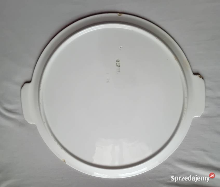Fajansowa patera tortownica art deco Spritzdekor Porcelana i szkło