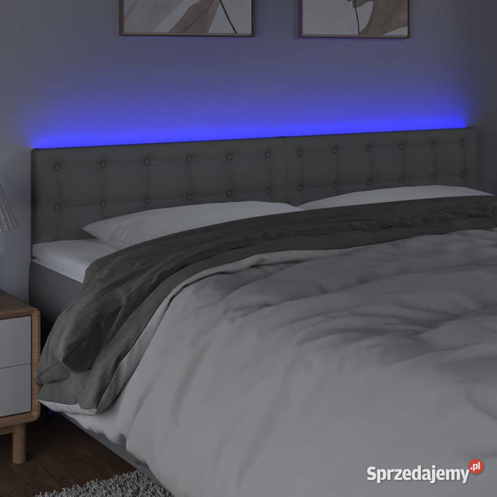 Zagłówek do łóżka z LED jasnoszary 180x5x7888 Warszawa