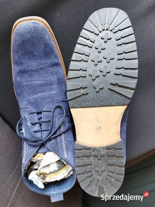 Eleganckie Buty firmowe Skóra Naturalna NUBUK 44 29.5cm Pozostałe