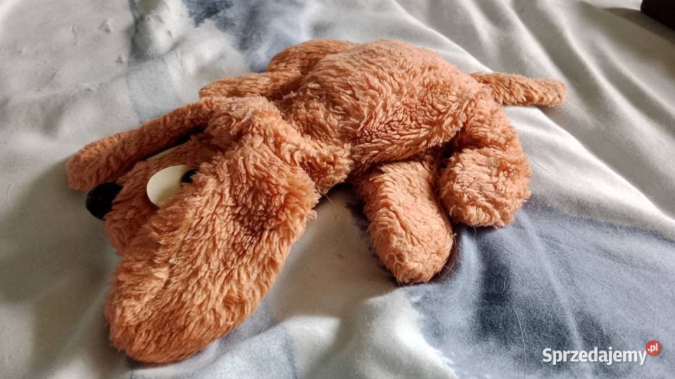 Maskotka Uroczy Pluszowy Piesek z Czasów PRLu Tkanina  śląskie Ruda Śląska