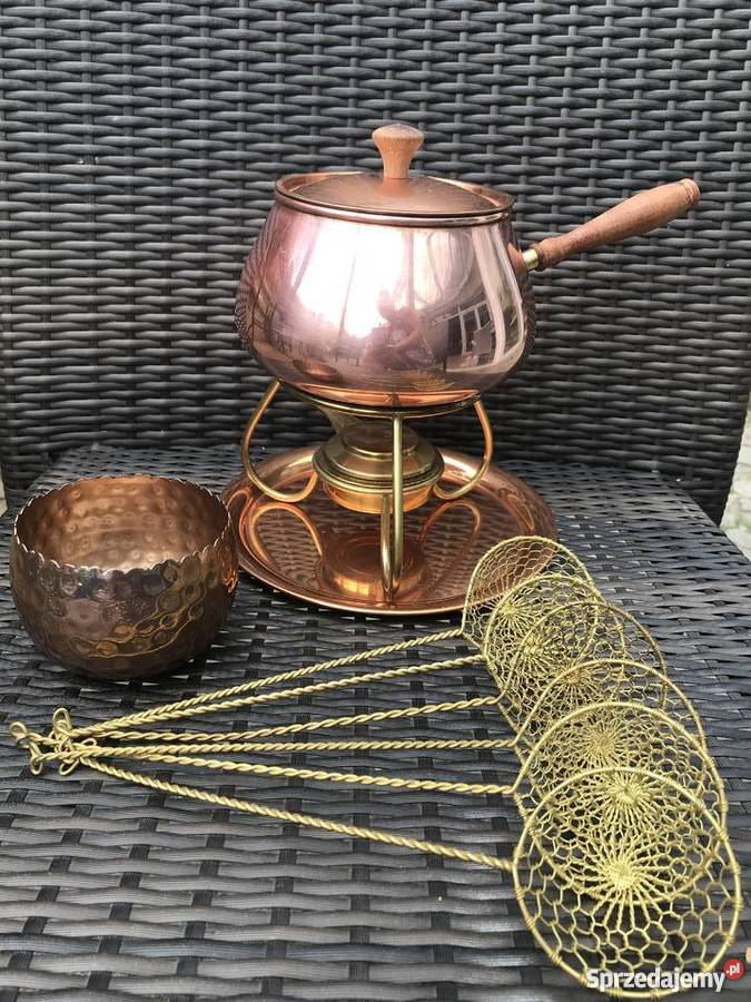 Fondue miedziane zestaw do fondue z miedzi 1l Bystrzyca Kłodzka