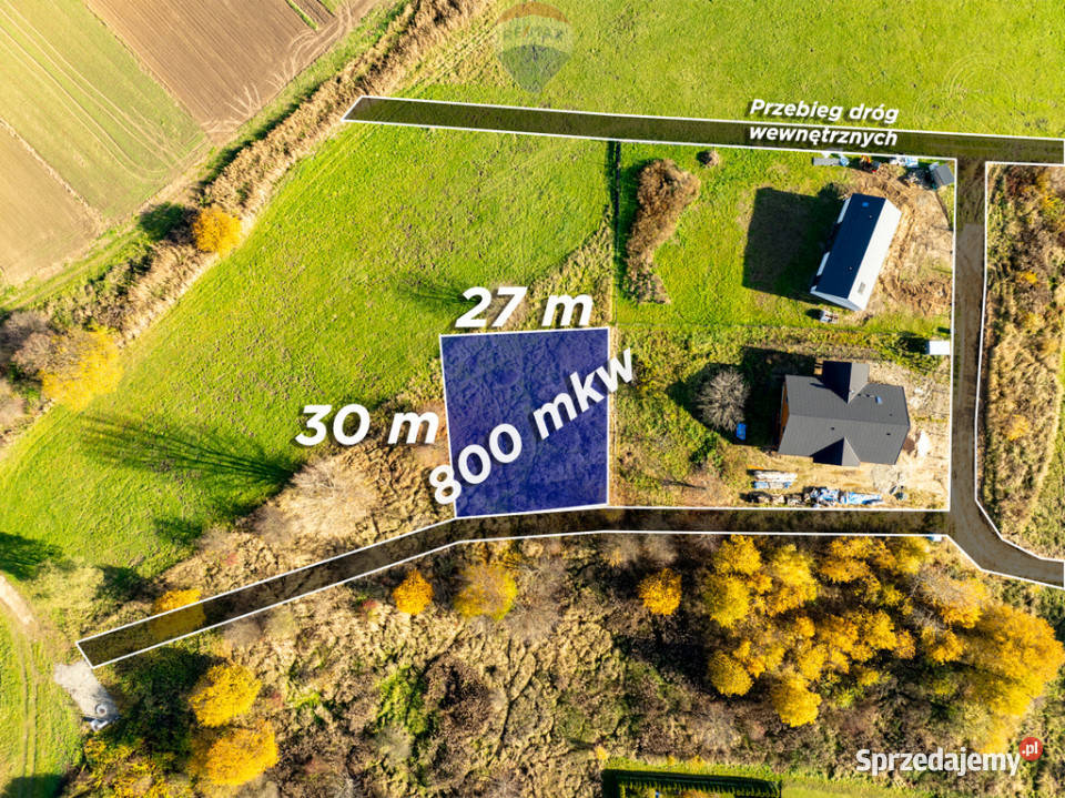 Budowlana działka w Siedlcu Krzezowice 800mkw