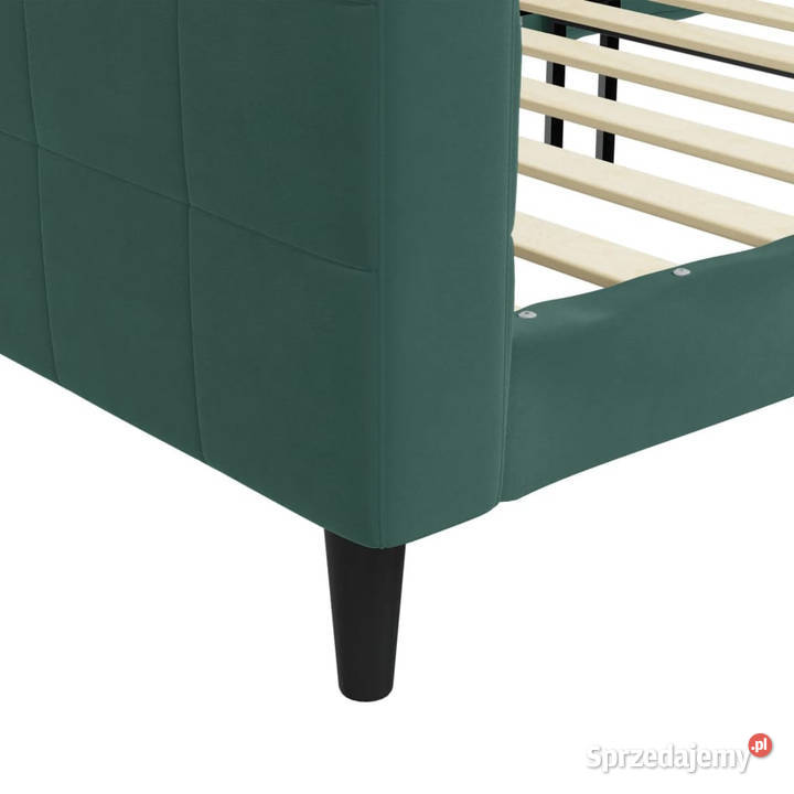 Sofa z funkcją spania ciemnozielona aksamitna 223cm Warszawa