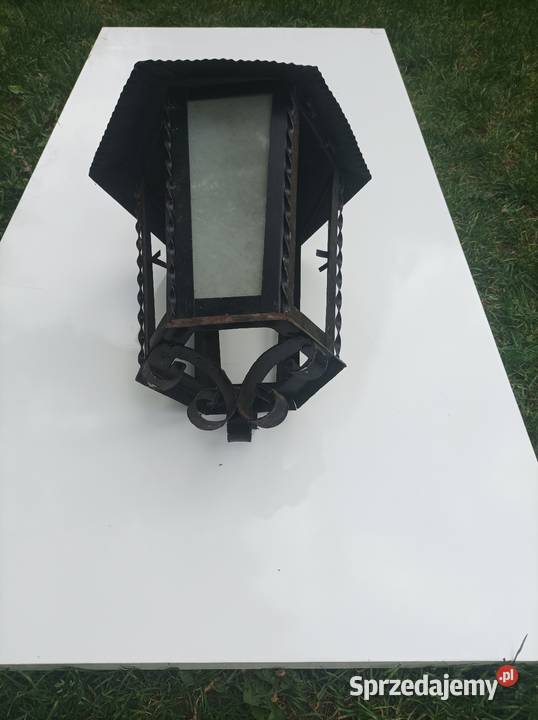 Lampa wisząca zewnętrzna vintage antyk duża Sterdyń