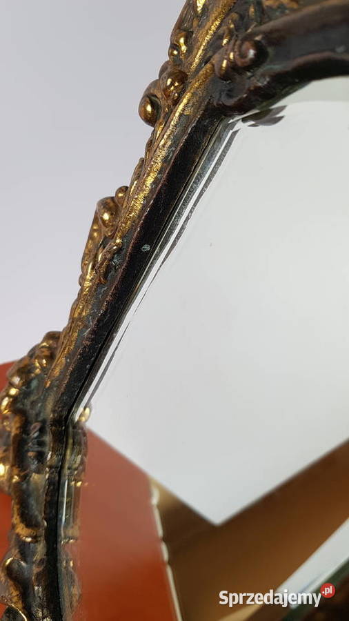 Stare mosiężne lusterko 2 z fazowanym szkłem