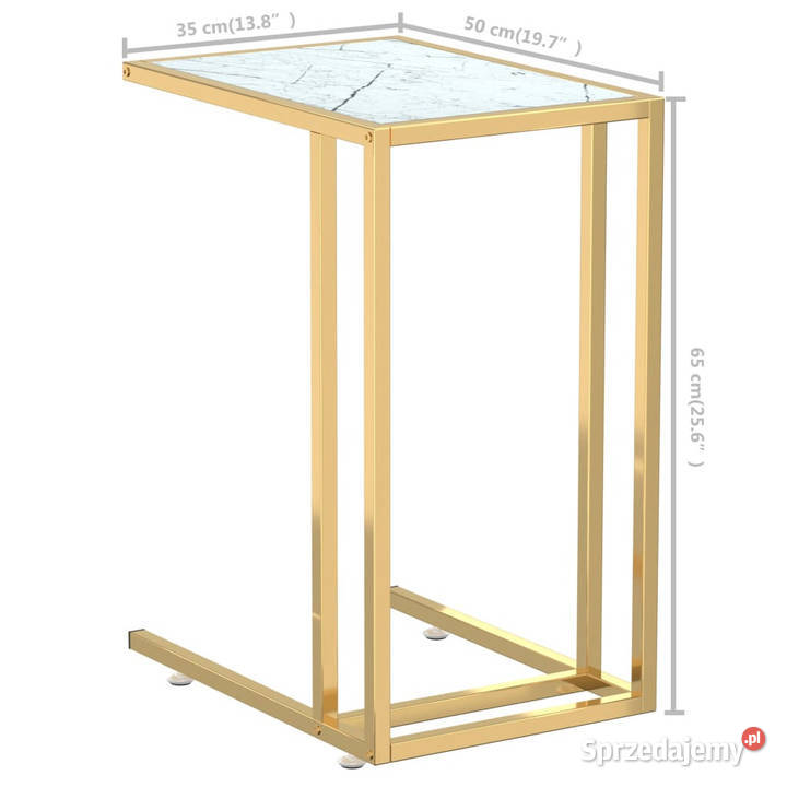Komputerowy stolik boczny biały marmur 50x35x65 Warszawa