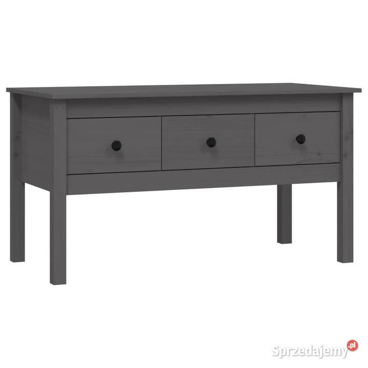Stolik kawowy szary 102x49x55 lite drewno