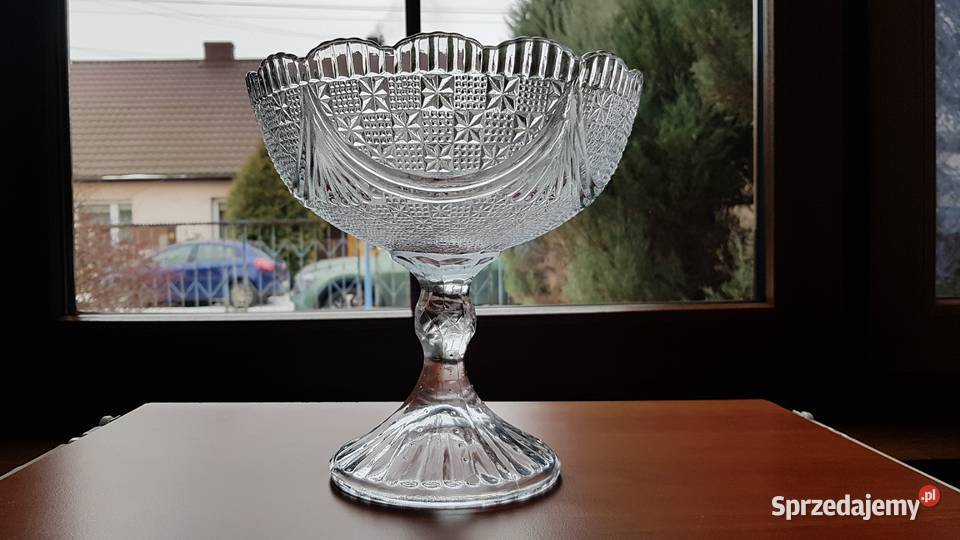 Owocarka Girlandy Ząbkowice szkło PRL Dąbrowa Górnicza