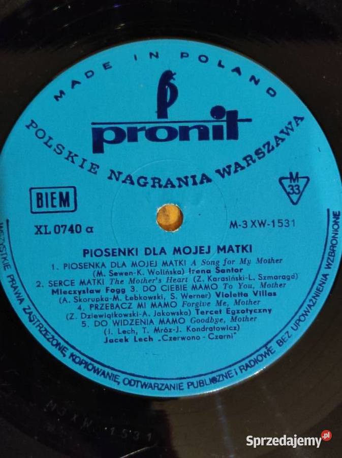 1992 Piosenki mojej matki Płyta gramofonowa Kielce