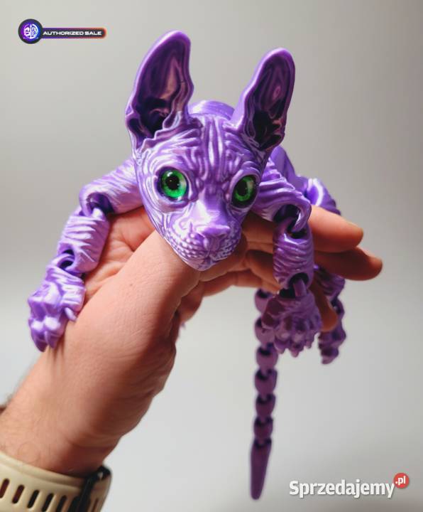 Ruchoma przegubowa figurka Kot sfinks fioletowy Figurki Krzyszkowice