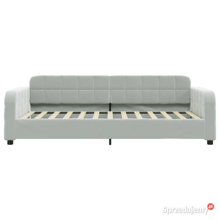Sofa z materacem do spania jasnoszara aksamit 223cm mazowieckie Warszawa