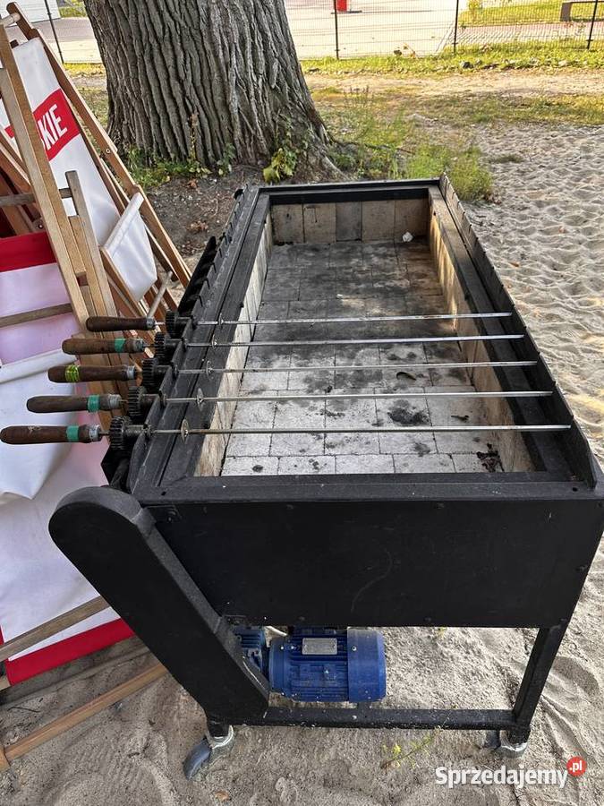 Grill obrotowy szaszłyk burgery kiełbasa SOLIDNY