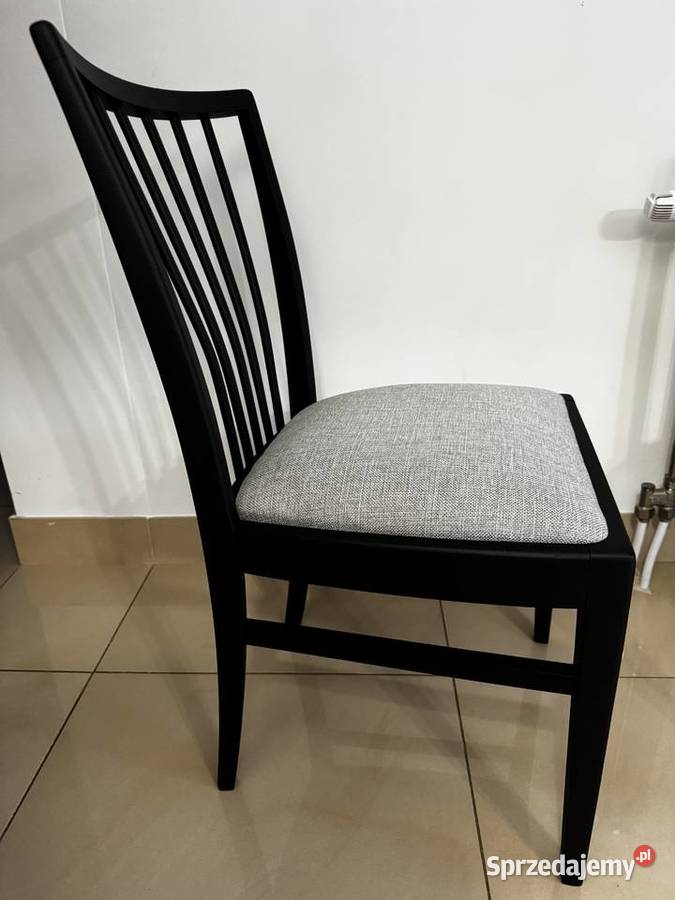 Krzesła 4 art deco stylowe renowacji czarne Sulbiny