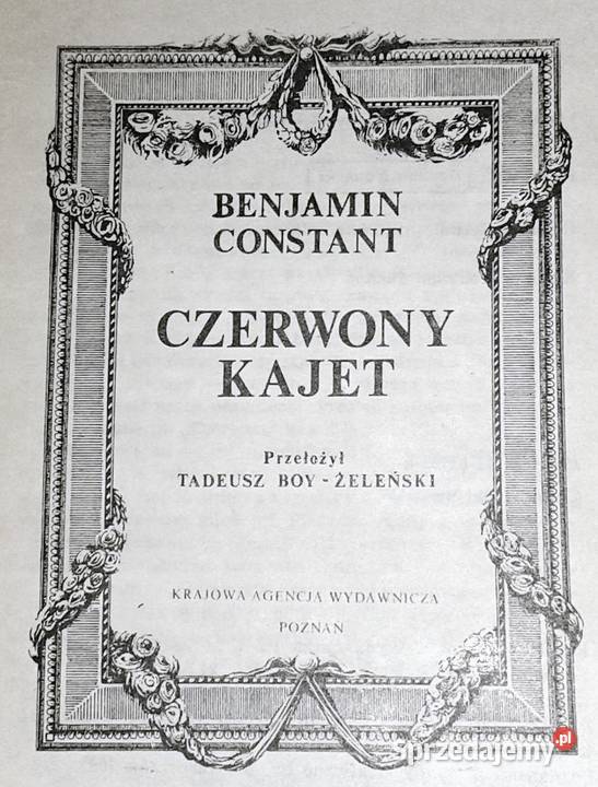 Czerwony kajet Benjamin Constant miękka Chełm