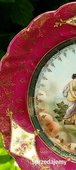 Antyczna patera ze scenką mitologiczną sygn łódzkie Pabianice