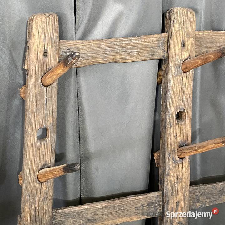 Stary drewniany wieszak gospodarczy rustykalny Budno