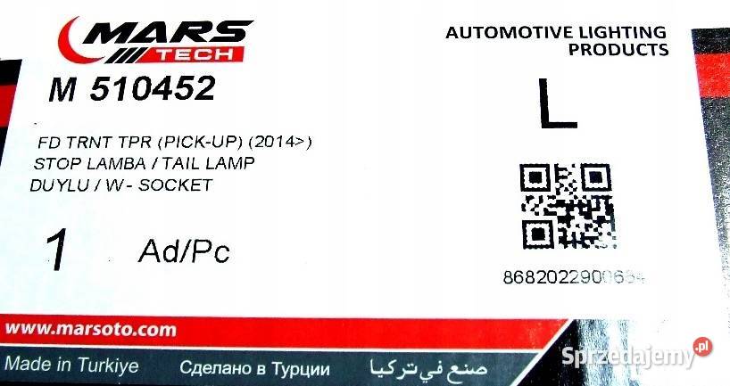 LAMPA TYŁ TYLNA LEWA FORD TRANSIT MK8 2014