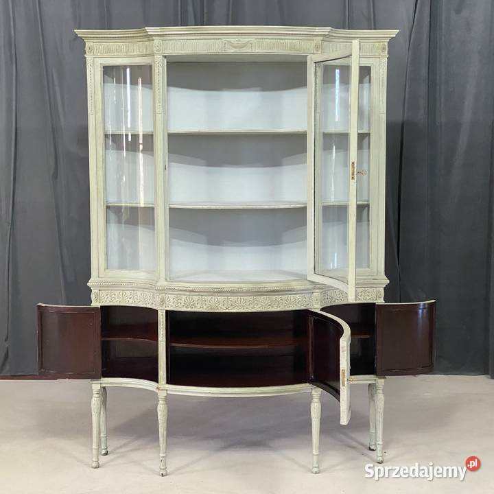 Witryna ludwikowska półokrągłe szyby pastelowa Budno