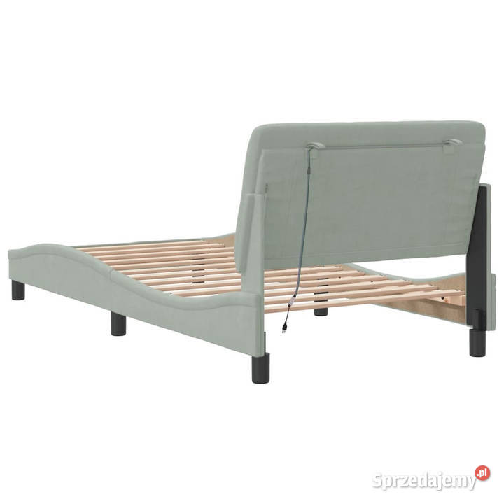Rama łóżka z LED jasnoszara aksamitna 100x200 Warszawa sprzedam