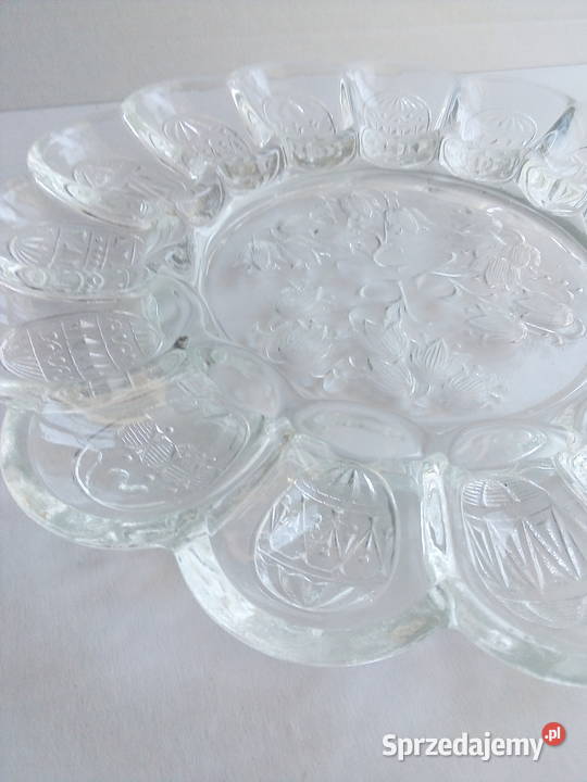 szklana patera na jajka Ząbkowice vintage PRL Częstochowa sprzedam