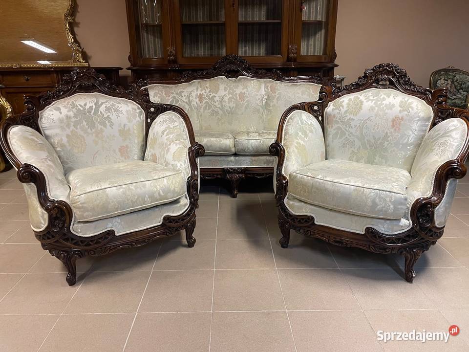 Przepiękny Komplet Wypoczynkowy Włoski Mega Sofa 4 + 2 fotel
