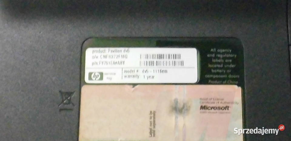 Laptop HP Pavilion dv5 320 GB Win10Protest mazowieckie Warszawa