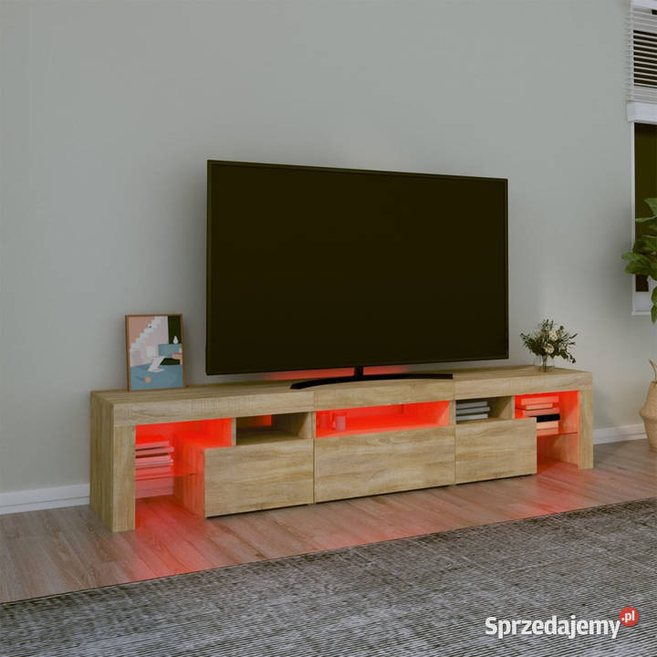 Szafka pod TV z oświetleniem LED dąb sonoma RTV mazowieckie Warszawa