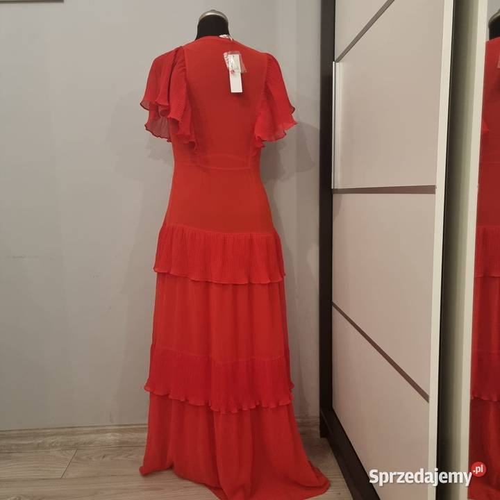 Czerwona maxi sukienka szyfonowa Topshop S Kraków sprzedam