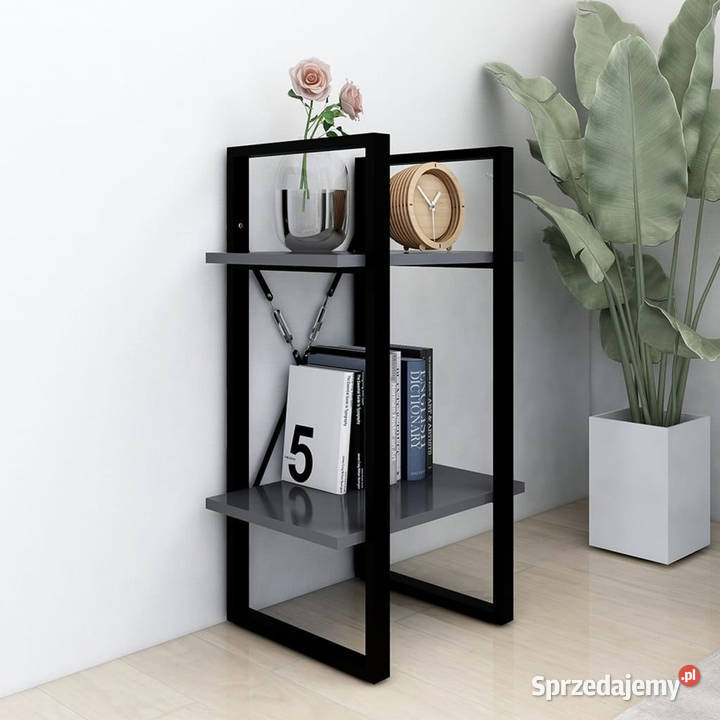 2poziomowy regał na książki szary 40x30x70 mazowieckie Warszawa sprzedam