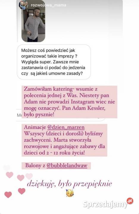 Animacje dzieci na urodziny wesele animator na Warszawa obsługa imprez