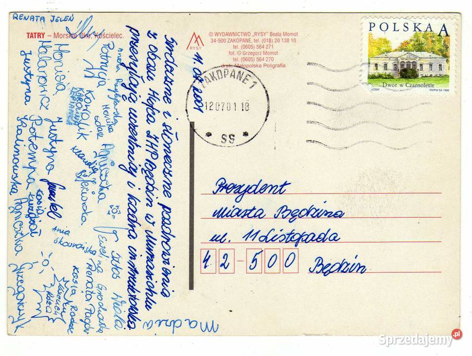 TATRY WYSOKIE MORSKIE OKO POCZTÓWKA Krynki