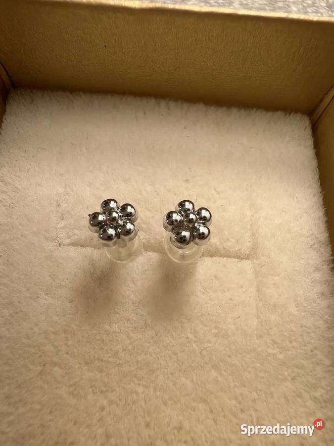 Kolczyki srebrne kwiaty kwiatki Jasło