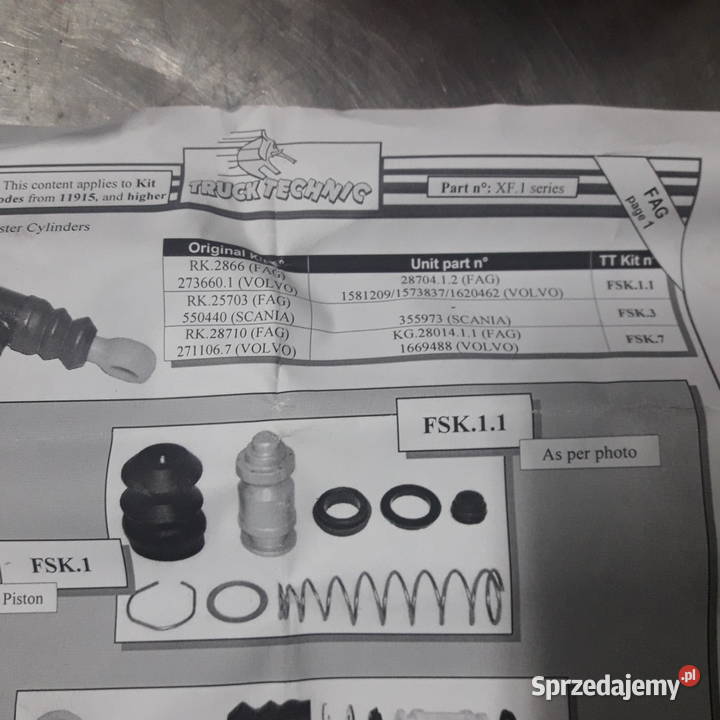 FSK11 ZESTAW NAPRAWCZY SCANIA VOLVO FAG 2801411 Pozostałe Kłobuck