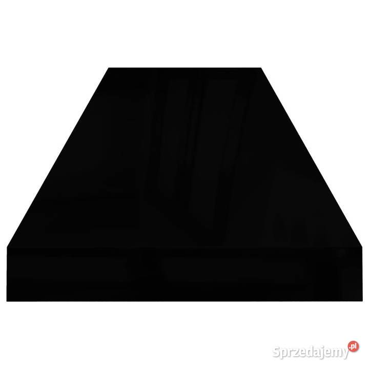 Półka ścienna wysoki połysk czarna 90x235x38 MDF Warszawa