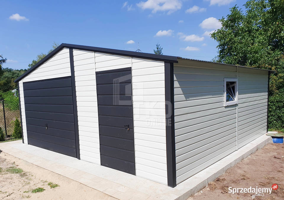 Garaż Blaszany 65x5 Brama drzwi okno Antracyt Kalisz