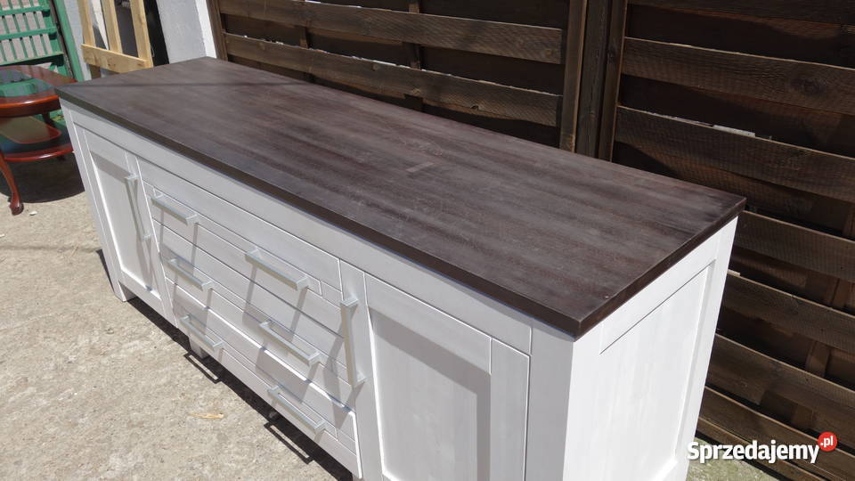 Komoda drewniana kredens biała duża OKAZJA Meble Warszawa