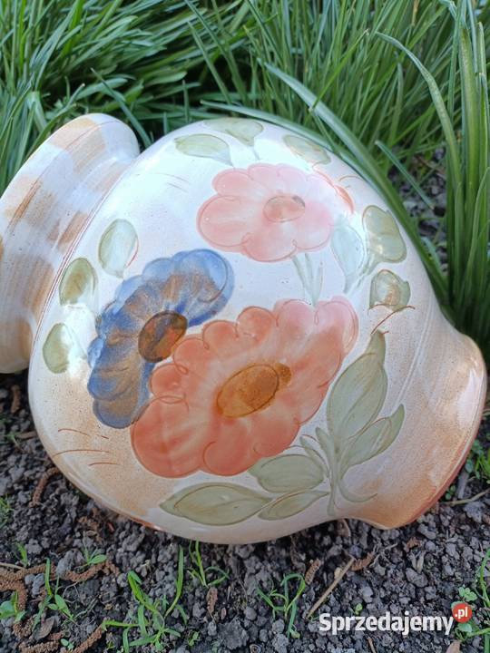Wazon duży pękaty ikebana Poterie France letnie Zamość sprzedam