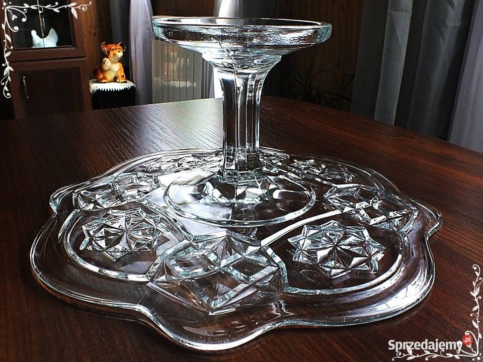 Sara duża Patera 31 do tortu Hortensja z lat Porcelana i szkło Żary