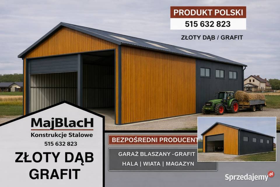 Otwarty Garaż Blaszany Zadaszenie Jednospadowe Wałcz