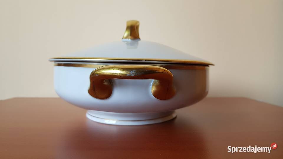 Porcelanowa mała waza OHME ze złoceniami stara Dąbrowa Górnicza