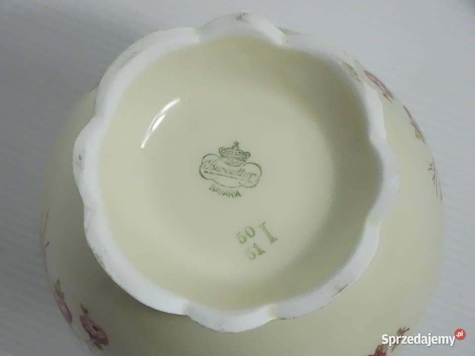 Stary wazon porcelanowy Bareuther Bavaria kwiaty lubelskie Biłgoraj