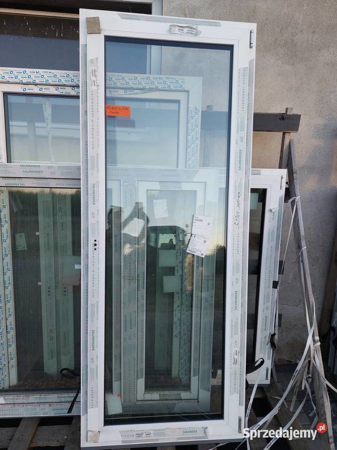 Nowe okno białe 87x218 3 szyby OUTLET Biała