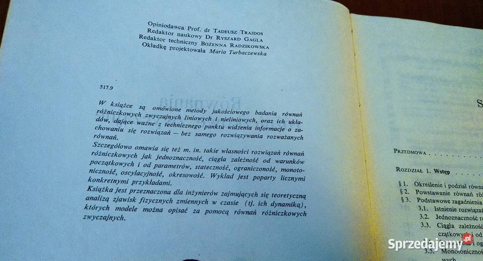 Równania różniczkowe zwyczajne Roman Gutowski Gdańsk