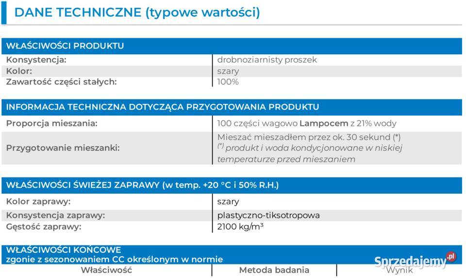 Mapei Lampocem 5 nie ceresit cx5 Gdów sprzedam