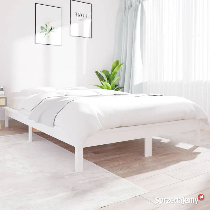 Rama łóżka biała lite drewno sosnowe 140 x 200 Warszawa sprzedam