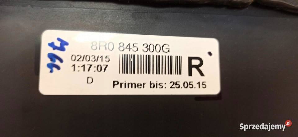 AUDI Q5 SZYBA KAROSERYJNA PRAWA 8R0845300G