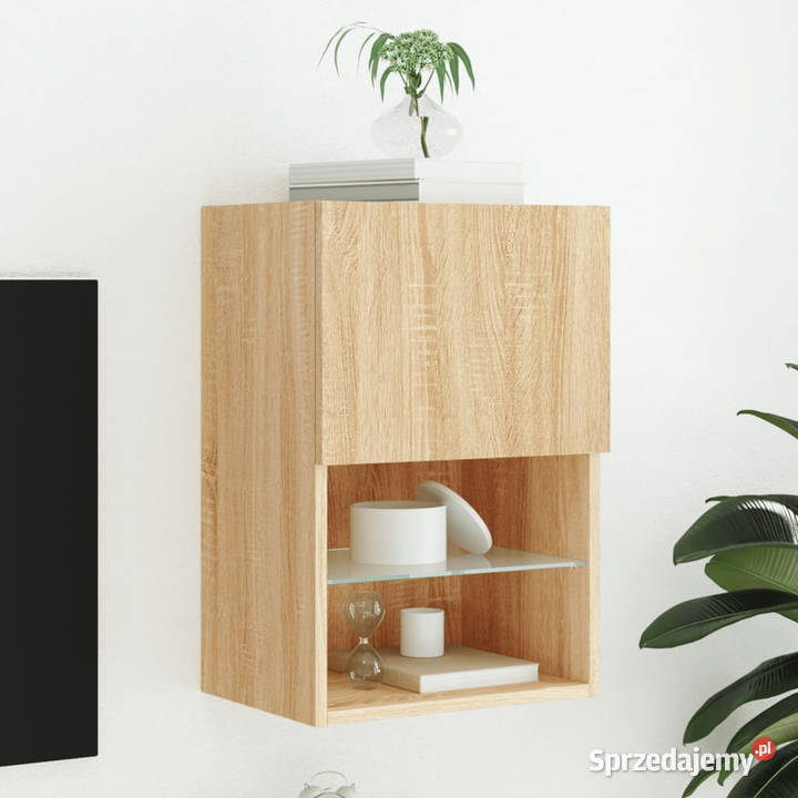 Szafka TV z LED dąb sonoma 405x30x60 WM837033 Warszawa