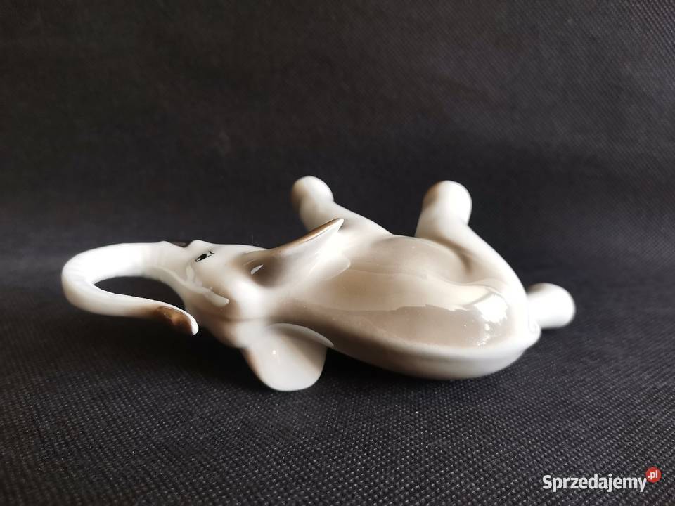 Stara figurka Słoń porcelana Jan Jezela Katowice śląskie