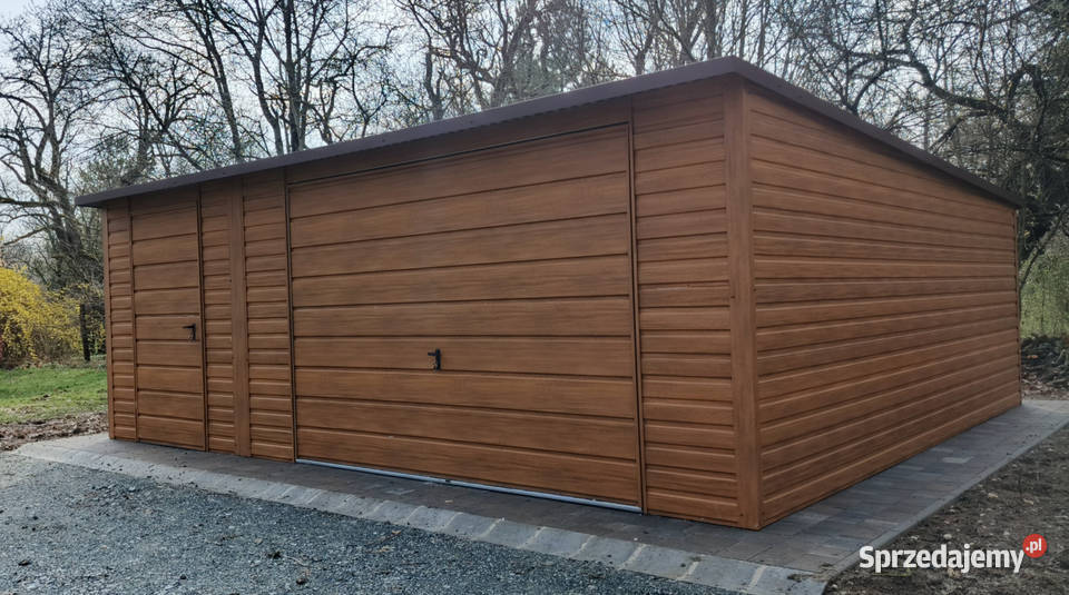 Garaż blaszany PREMIUM 6x5 drewnopodobny Poborowo